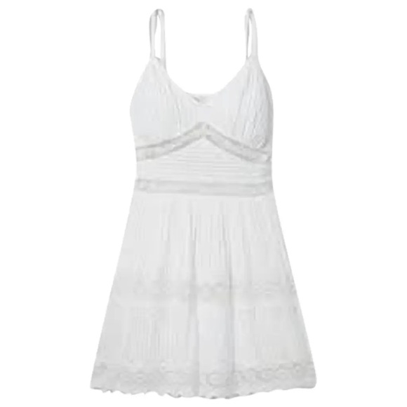 NWT Loveshackfancy Cinnamon Pintucked Lace Inset Mini Dress white size 00 - Picture 9 of 14